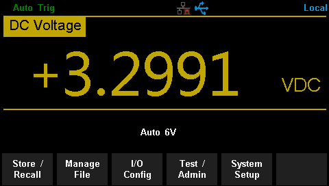 Multimeter screen of the stable 3.3V